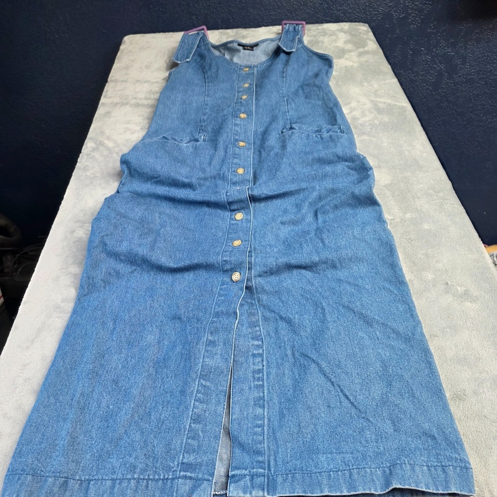 Vintage MIZZ LIZZ Women's Denim Jumper/Maxi Dress-‎ Sz Med.